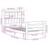 Cama con estantería sin colchón madera maciza de pino 75x190
