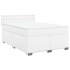 Cama box spring con colchón cuero sintético blanco 160x200
