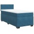 Cama box spring con colchón terciopelo azul oscuro 90x200