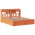 Cama sin colchón madera maciza de pino marrón cera 180x200