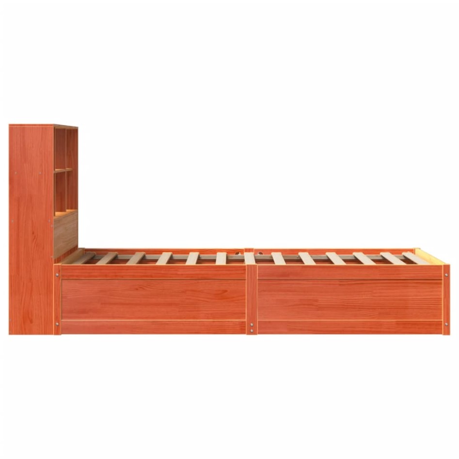 Estructura de cama sin colchón madera de pino marrón 90x200