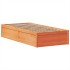 Cama sin colchón madera maciza de pino marrón cera 100x200