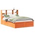 Estructura de cama sin colchón madera maciza marrón 135x190