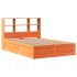 Estructura de cama sin colchón madera maciza marrón 135x190