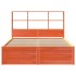 Estructura de cama sin colchón madera maciza marrón 135x190