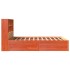 Estructura de cama sin colchón madera maciza marrón 135x190