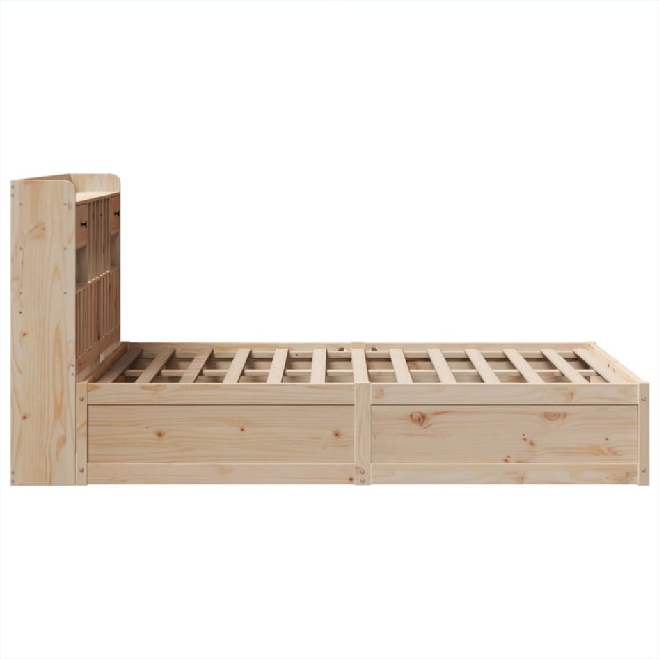 Estructura de cama sin colchón madera maciza de pino 135x190