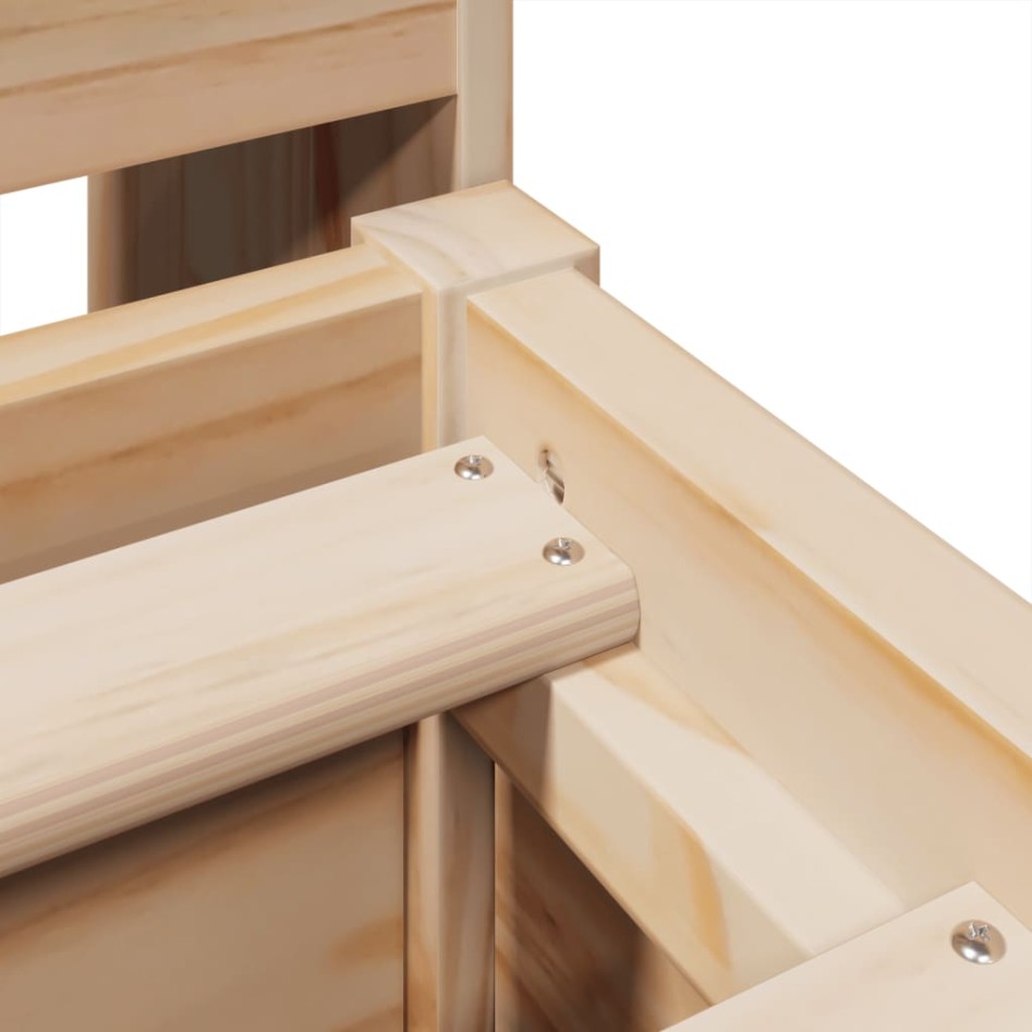 Estructura de cama sin colchón madera maciza de pino 135x190