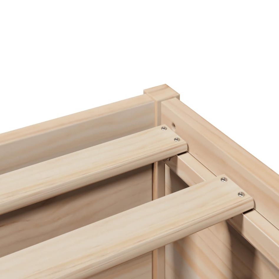 Estructura de cama sin colchón madera maciza de pino 135x190