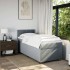 Cama box spring con colchón tela gris claro 80x200