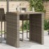 Mesa alta jardín superficie madera ratán PE gris 105x80x110