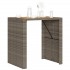 Mesa alta jardín superficie madera ratán PE gris 105x80x110