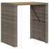 Mesa alta jardín superficie madera ratán PE gris 105x80x110