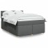 Cama box spring con colchón tela gris oscuro 160x200