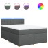 Cama box spring con colchón tela gris oscuro 160x200