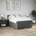 Cama box spring con colchón tela gris oscuro 160x200