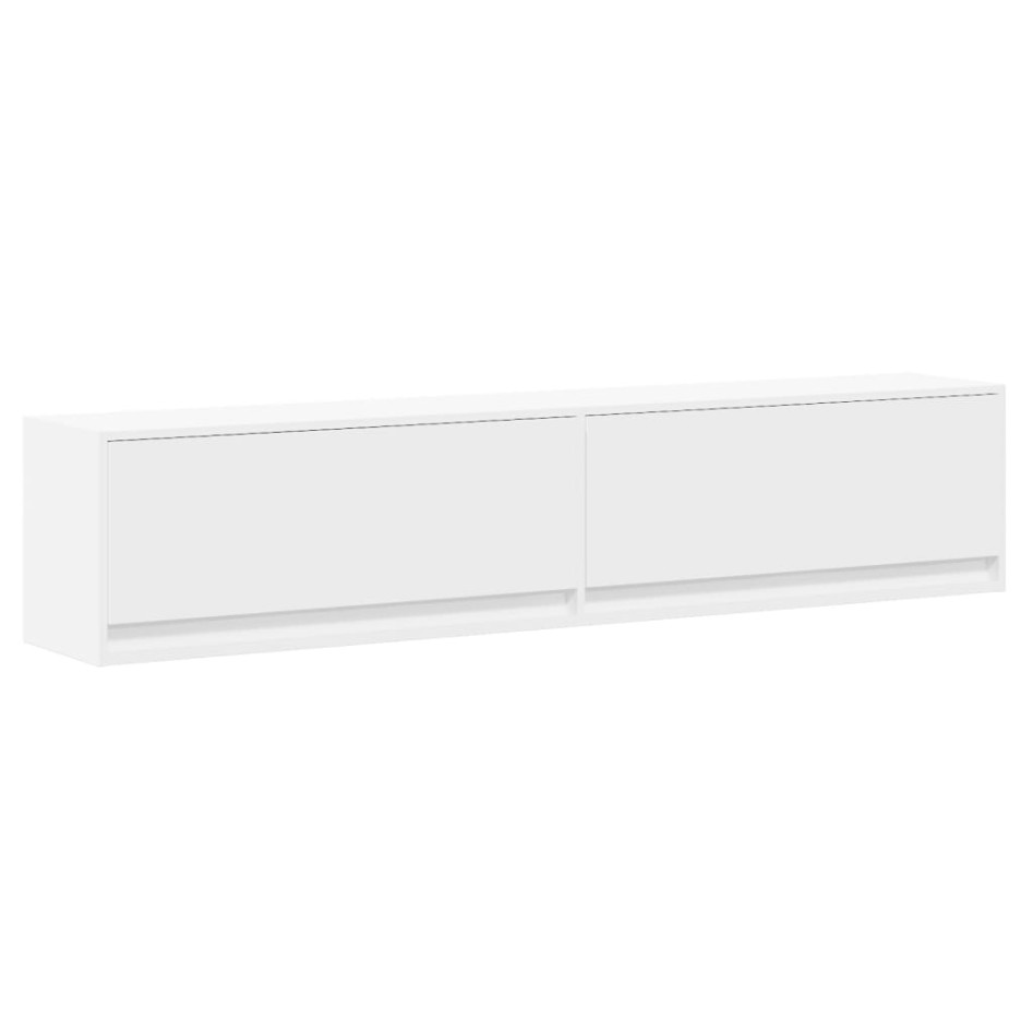 Mueble de TV de pared con LED blanco 180x31x38