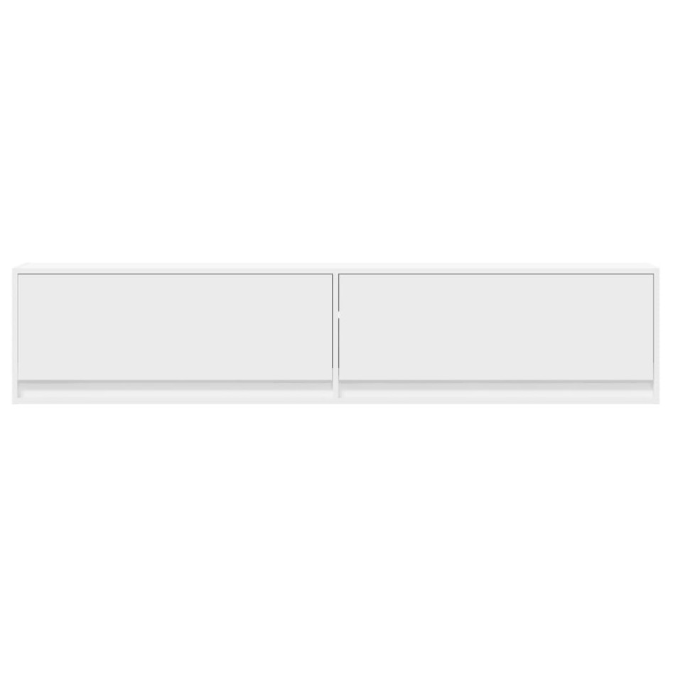 Mueble de TV de pared con LED blanco 180x31x38