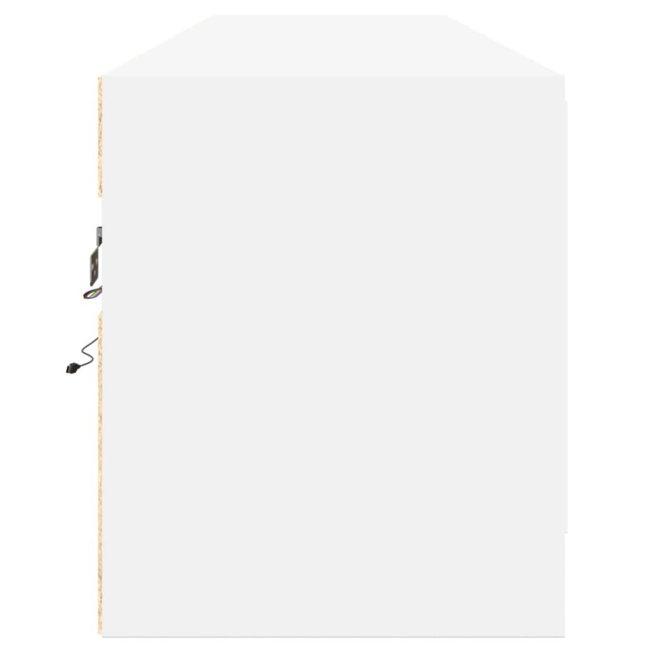 Mueble de TV de pared con LED blanco 180x31x38