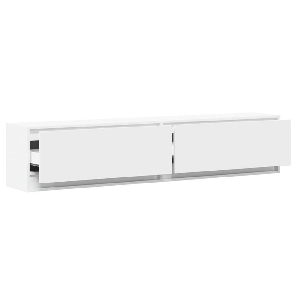 Mueble de TV de pared con LED blanco 180x31x38