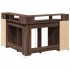Escritorio con LED madera ingeniería marrón roble 130x130x91