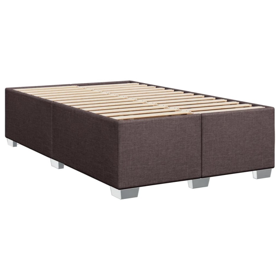 Cama box spring con colchón tela marrón oscuro 90x200