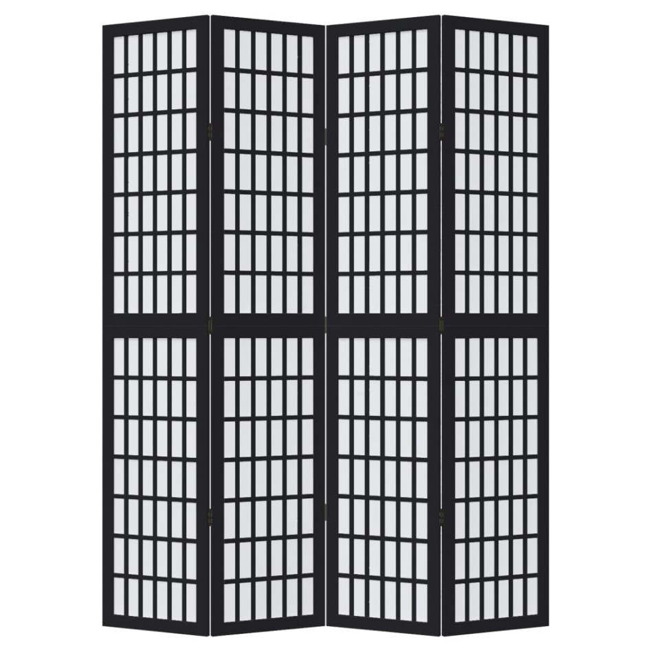 Biombo separador de 4 paneles madera maciza Paulownia