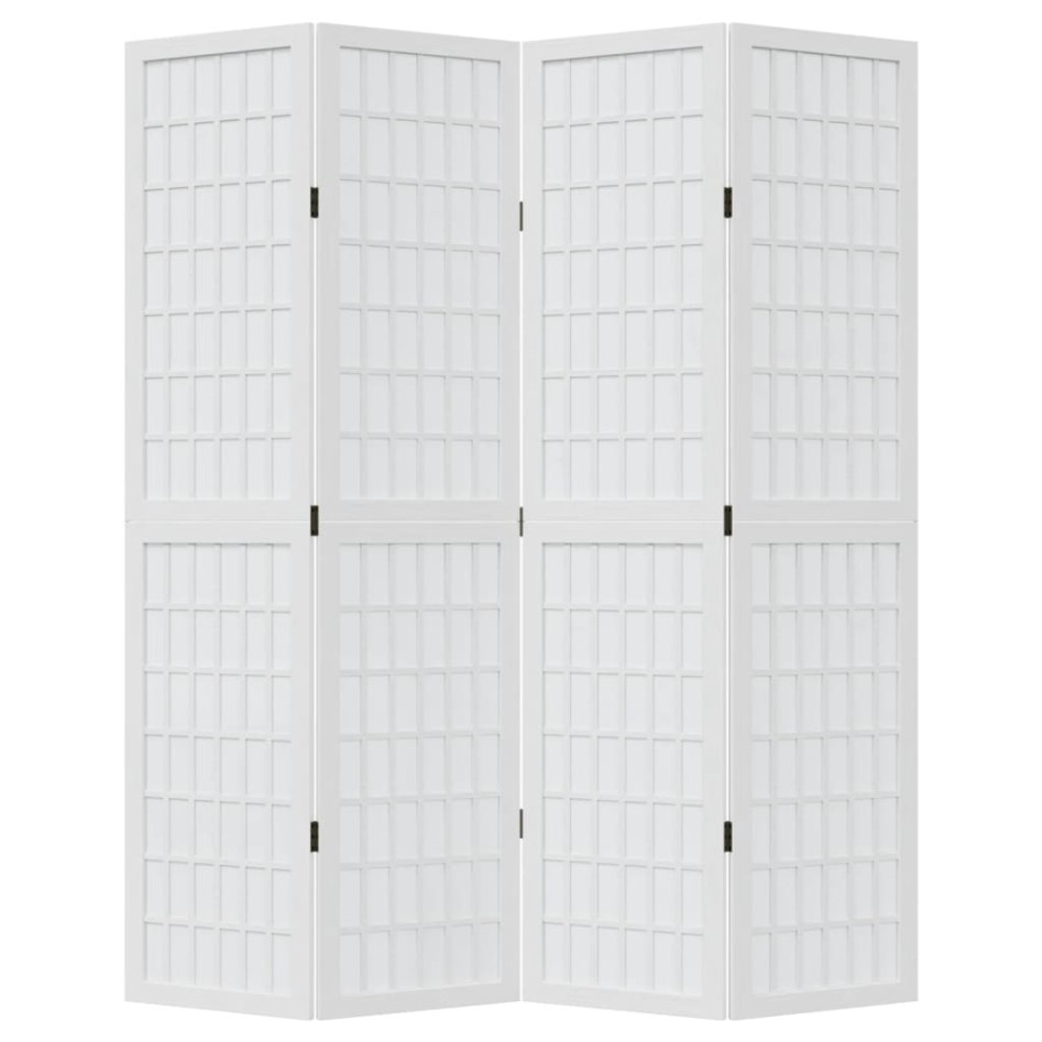 Biombo separador de 4 paneles madera maciza Paulownia