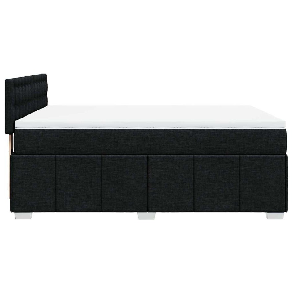 Cama box spring con colchón tela negro 140x200