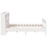 Cama con estantería sin colchón madera maciza blanca 180x200