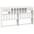 Cama con estantería sin colchón madera maciza blanca 180x200