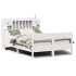 Cama con estantería sin colchón madera maciza blanca 150x200