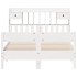 Cama con estantería sin colchón madera maciza blanca 150x200