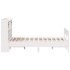 Cama con estantería sin colchón madera maciza blanca 150x200