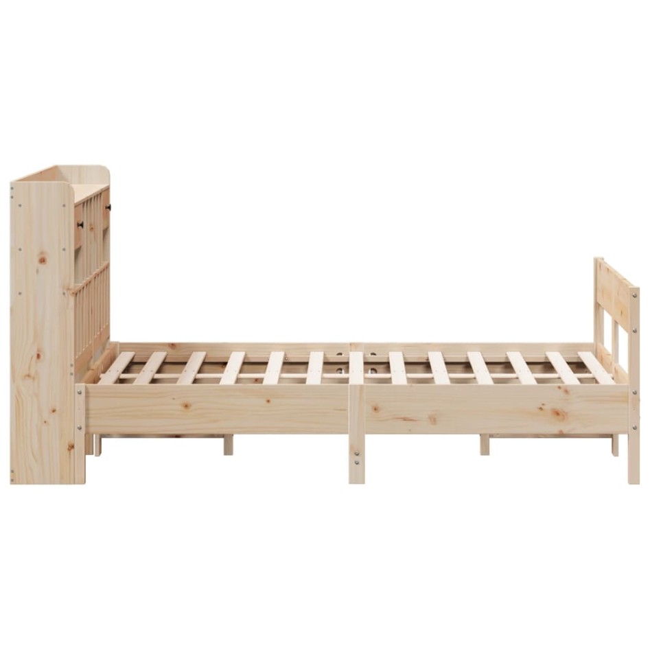 Cama con estantería sin colchón madera maciza de pino