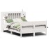 Cama con estantería sin colchón madera maciza blanca 140x190