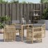Sillones jardín con cojines 4 uds ratán sintético beige