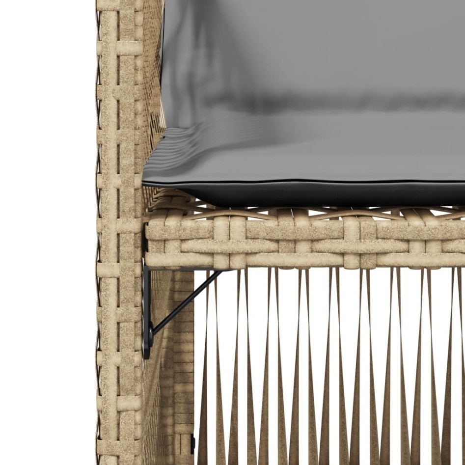 Sillones jardín con cojines 4 uds ratán sintético beige