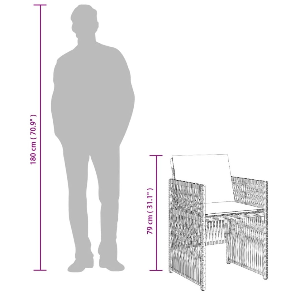 Sillones jardín con cojines 4 uds ratán sintético beige