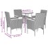 Set de comedor jardín 5 pzas con cojines ratán PE acacia