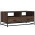 Mesa de centro madera ingeniería metal roble marrón
