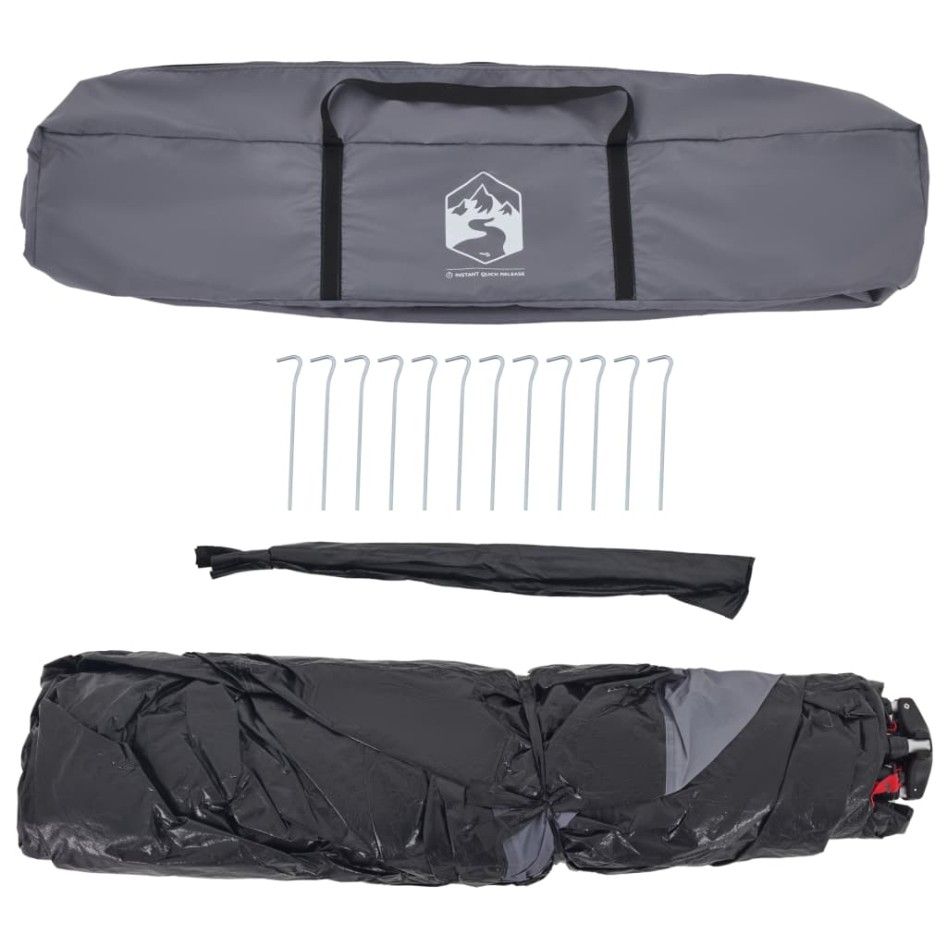 Tienda campaña cabaña 4 personas apertura rápida gris