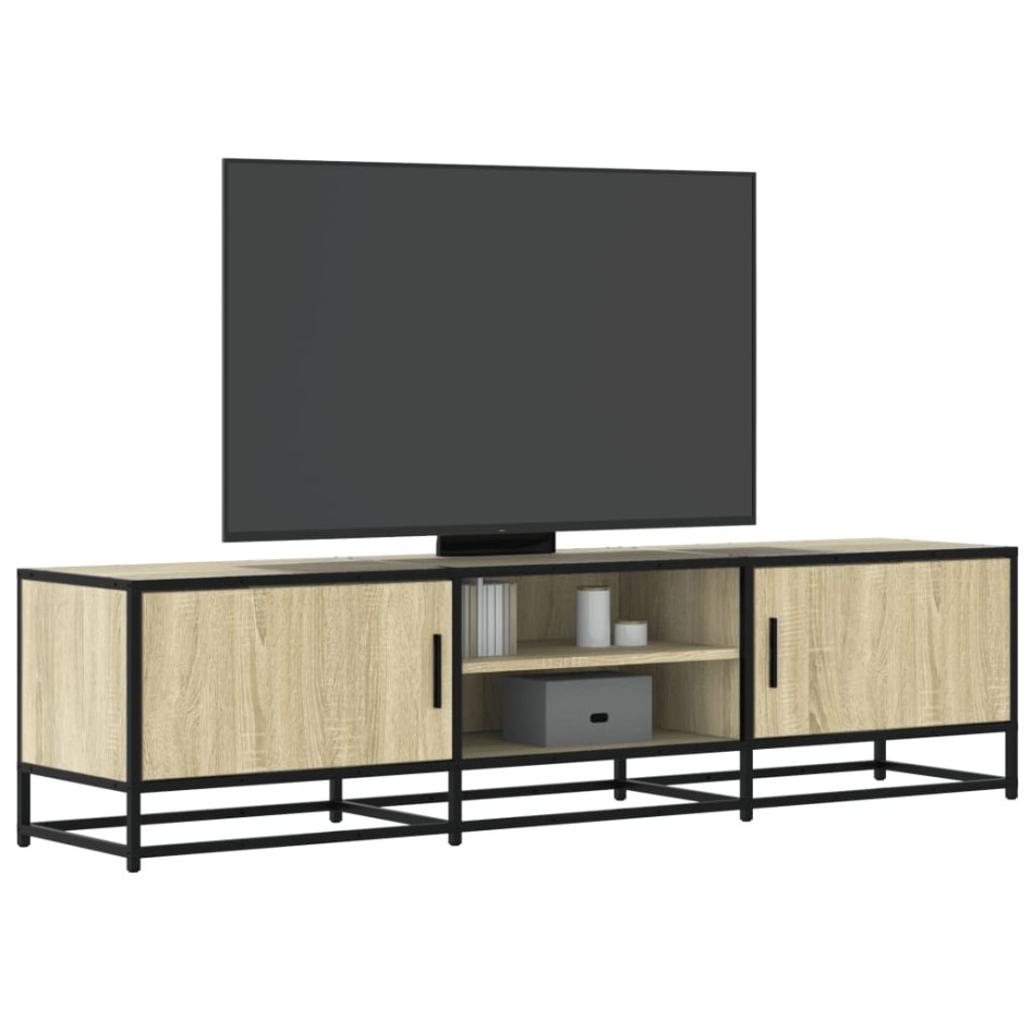 Mueble TV metal y madera ingeniería roble Sonoma 160x35x41