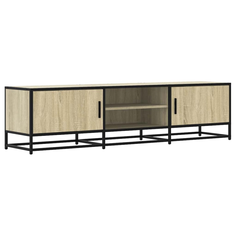 Mueble TV metal y madera ingeniería roble Sonoma 160x35x41