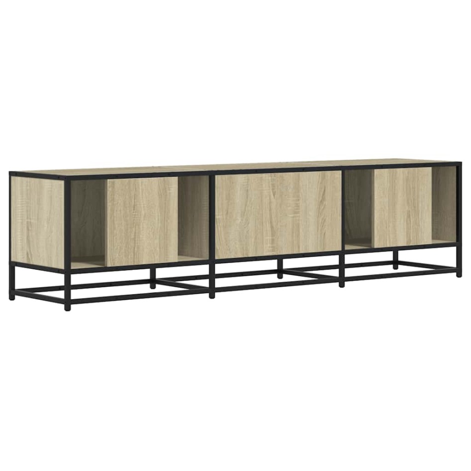 Mueble TV metal y madera ingeniería roble Sonoma 160x35x41
