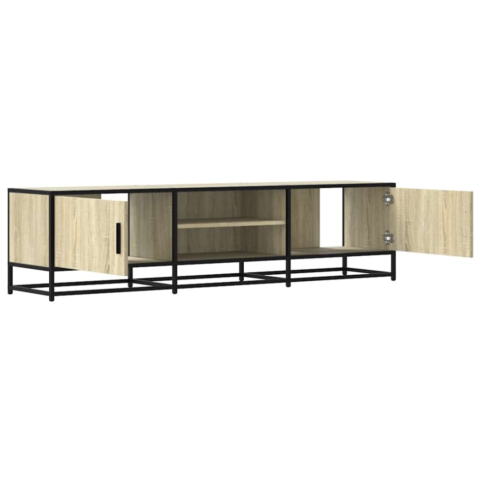 Mueble TV metal y madera ingeniería roble Sonoma 160x35x41