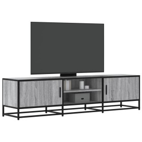 Mueble TV metal y madera ingeniería gris Sonoma 160x35x41