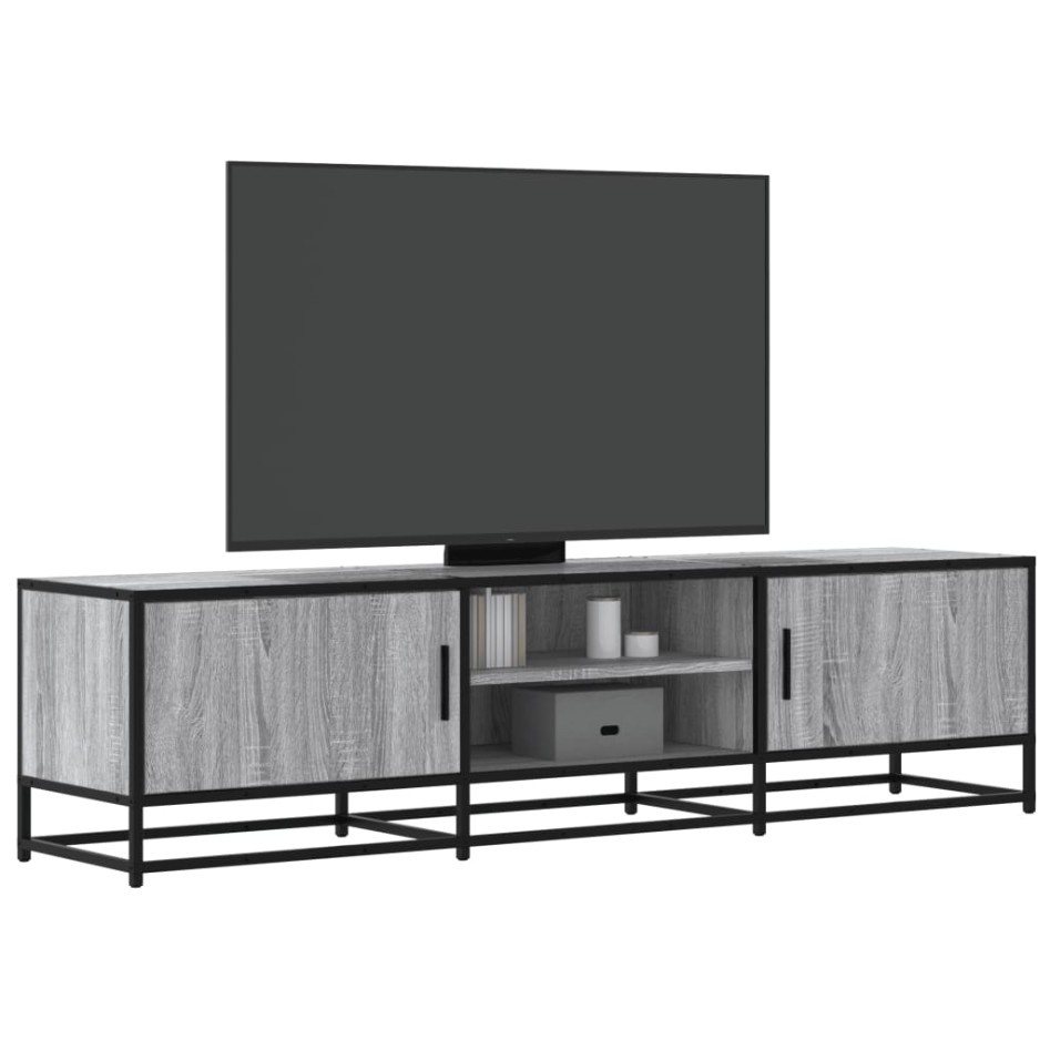 Mueble TV metal y madera ingeniería gris Sonoma 160x35x41