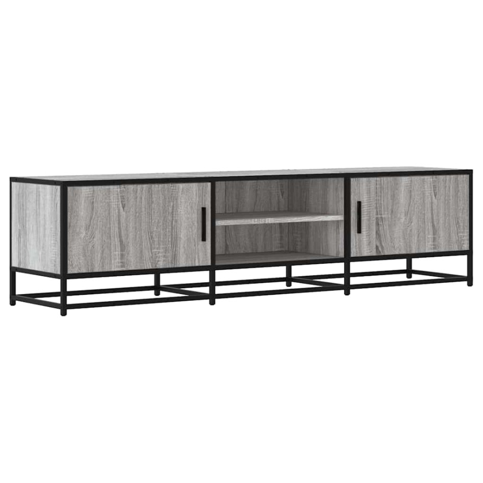 Mueble TV metal y madera ingeniería gris Sonoma 160x35x41
