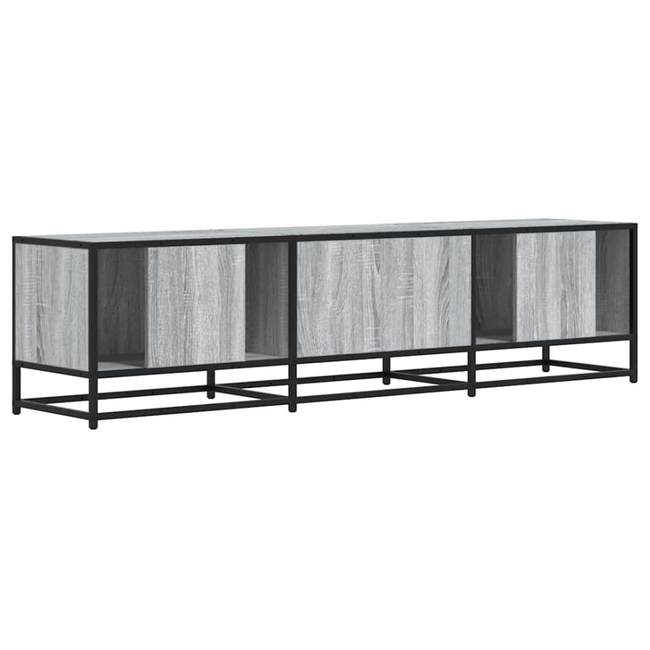 Mueble TV metal y madera ingeniería gris Sonoma 160x35x41